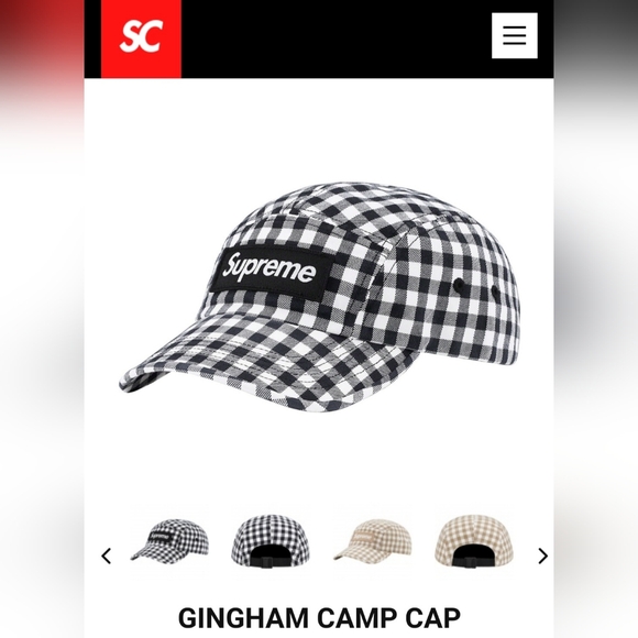 Supreme Gingham Twill Camp Cap *SS23* *NWT* - Picture 1 of 5